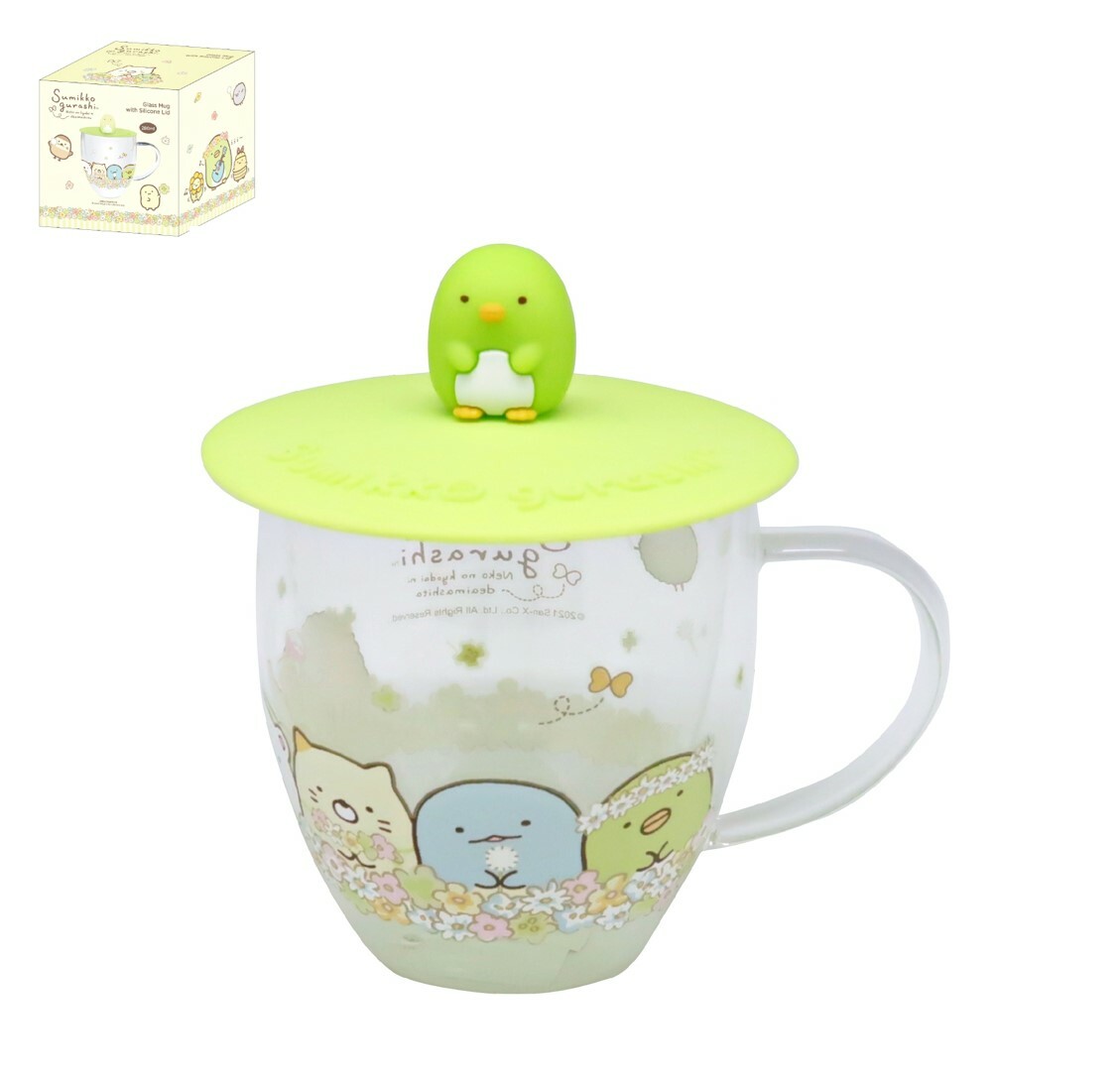 角落生物 - 雙層玻璃杯連硅膠蓋