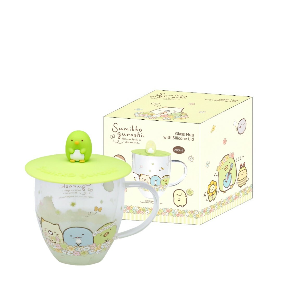 角落生物 - 雙層玻璃杯連硅膠蓋