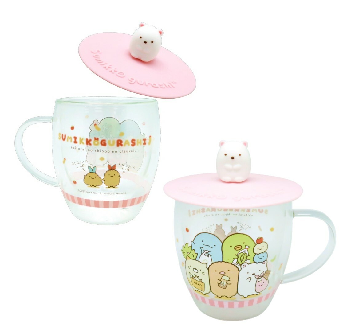 角落生物 - 雙層玻璃杯連硅膠蓋