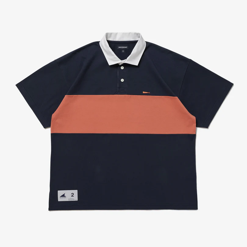 DESENDANT SS23 CROUCH POLO SS NAVY ORANGE