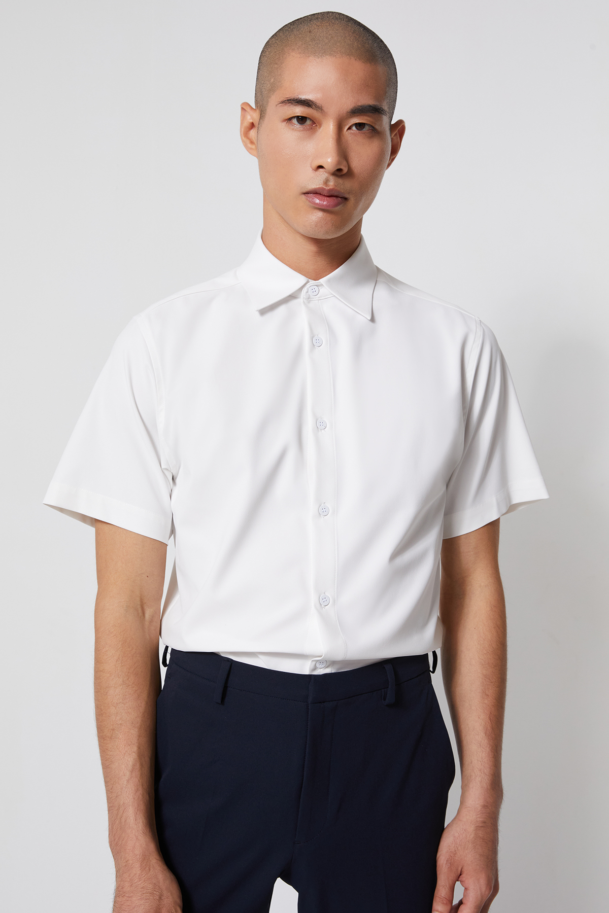 INFINITY 短袖襯衫 SLIM 男（牙白）