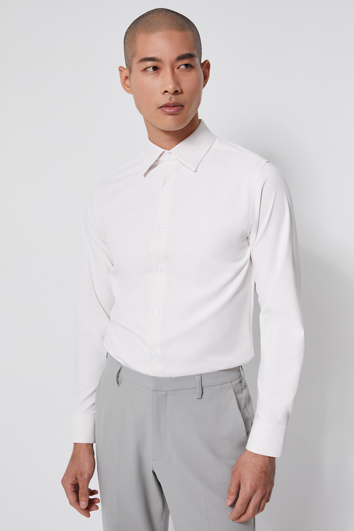 INFINITY 長袖襯衫 SLIM 男（淺粉）