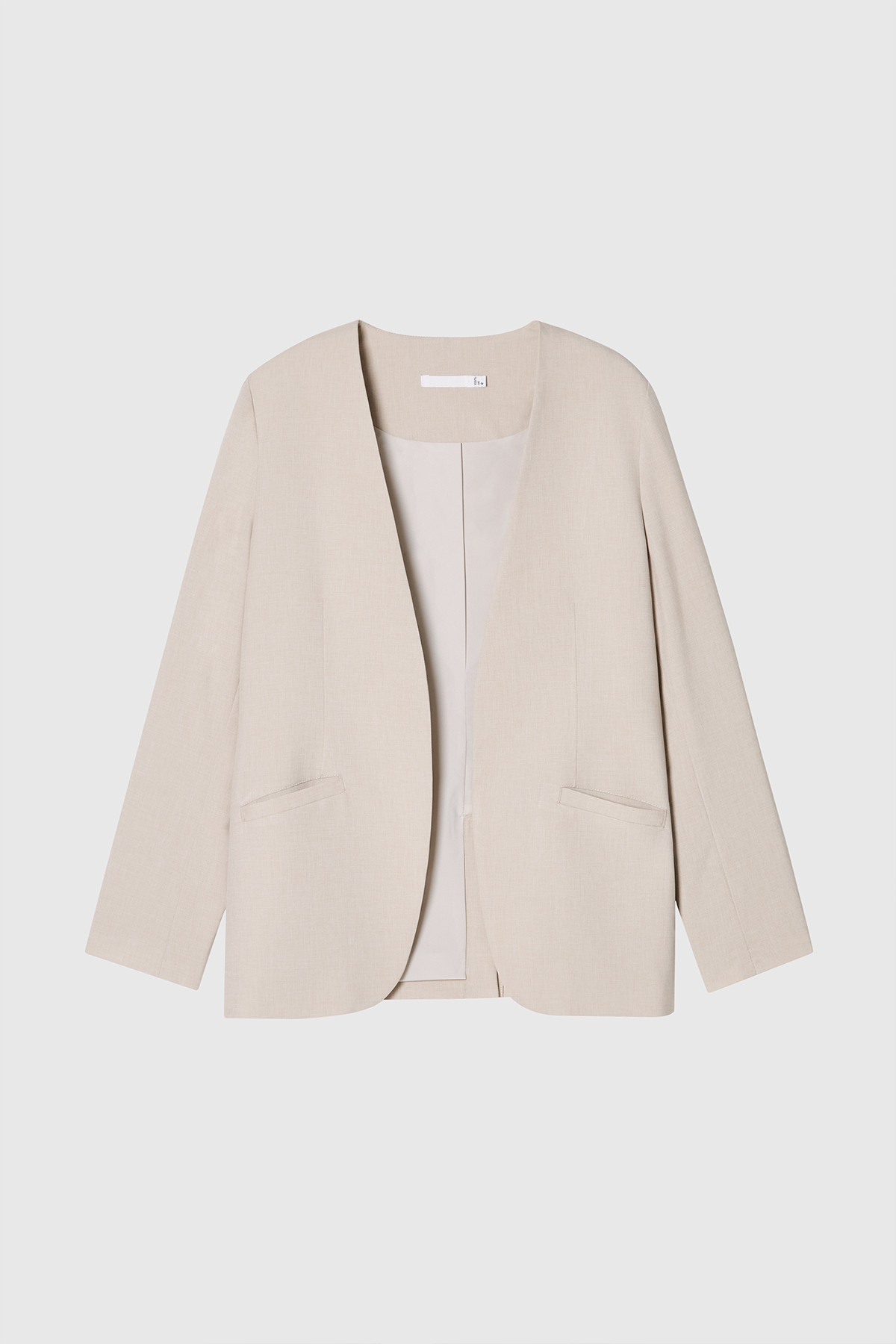 VOY 輕量無領西裝外套 女（卡其）