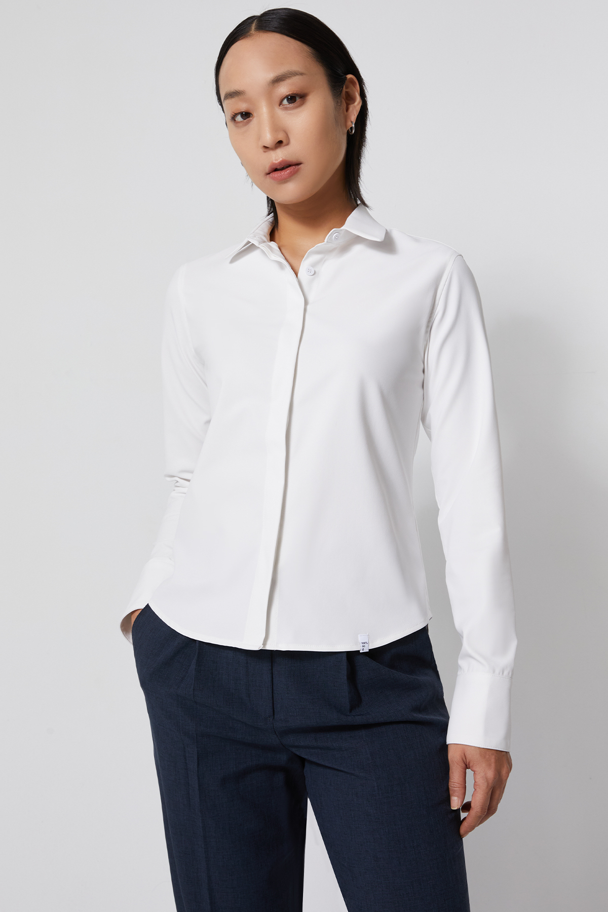 INFINITY 長袖襯衫SLIM 女（牙白）