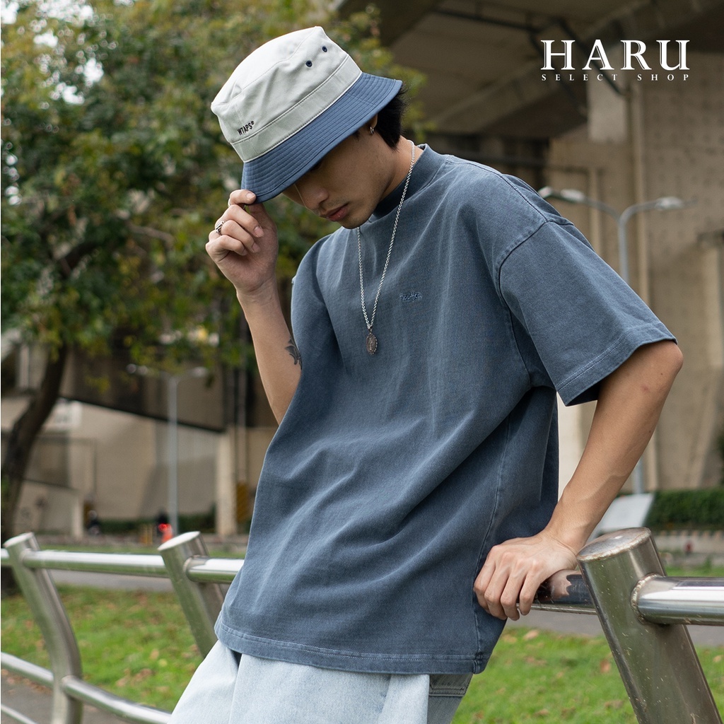 NAUTICA TOO HEAVY Tee 仿舊 重水洗 圓領 重磅數 刺繡 小LOGO 水洗藍 短袖上衣