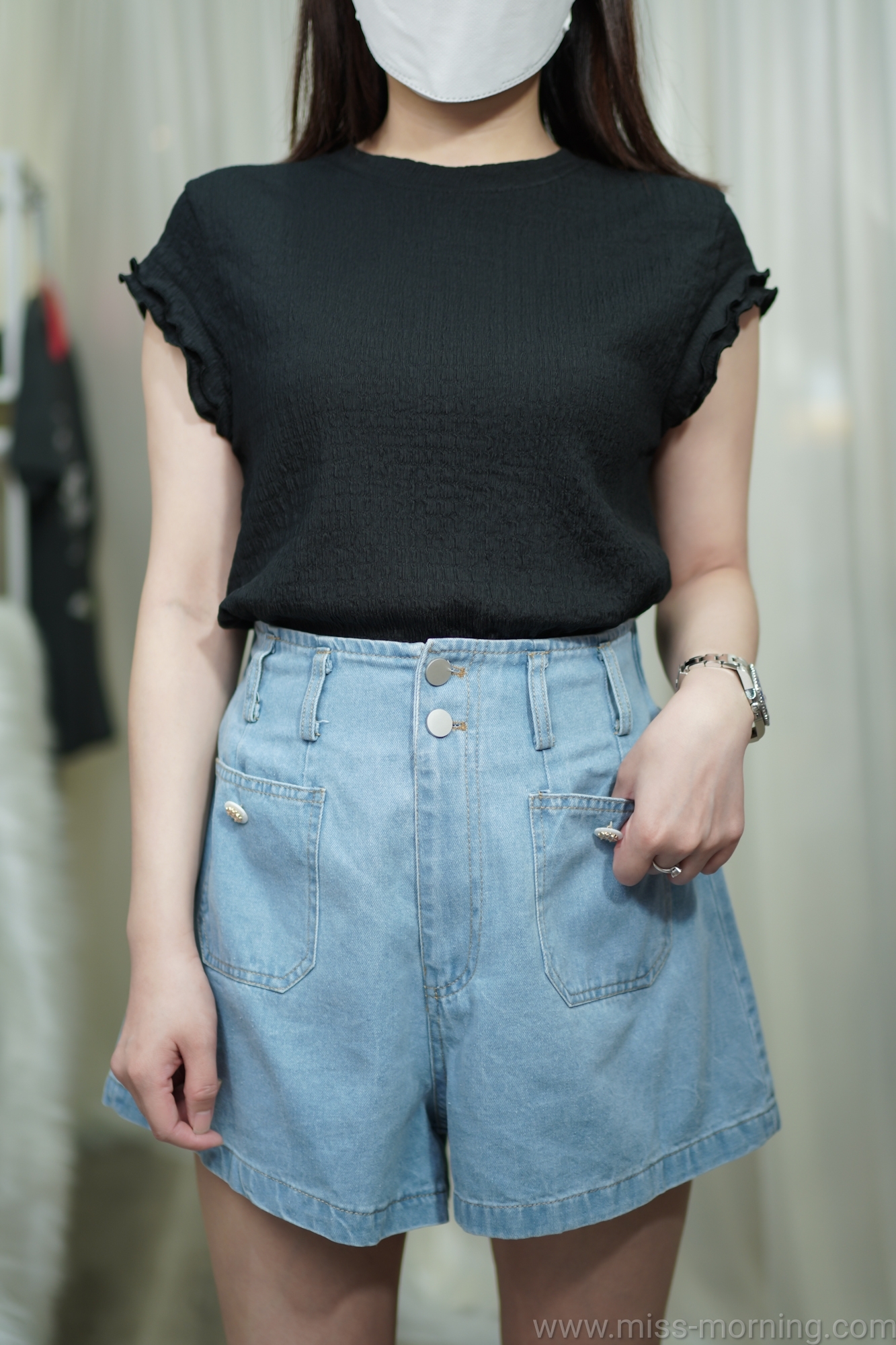 雙波浪邊袖上衣(13240)