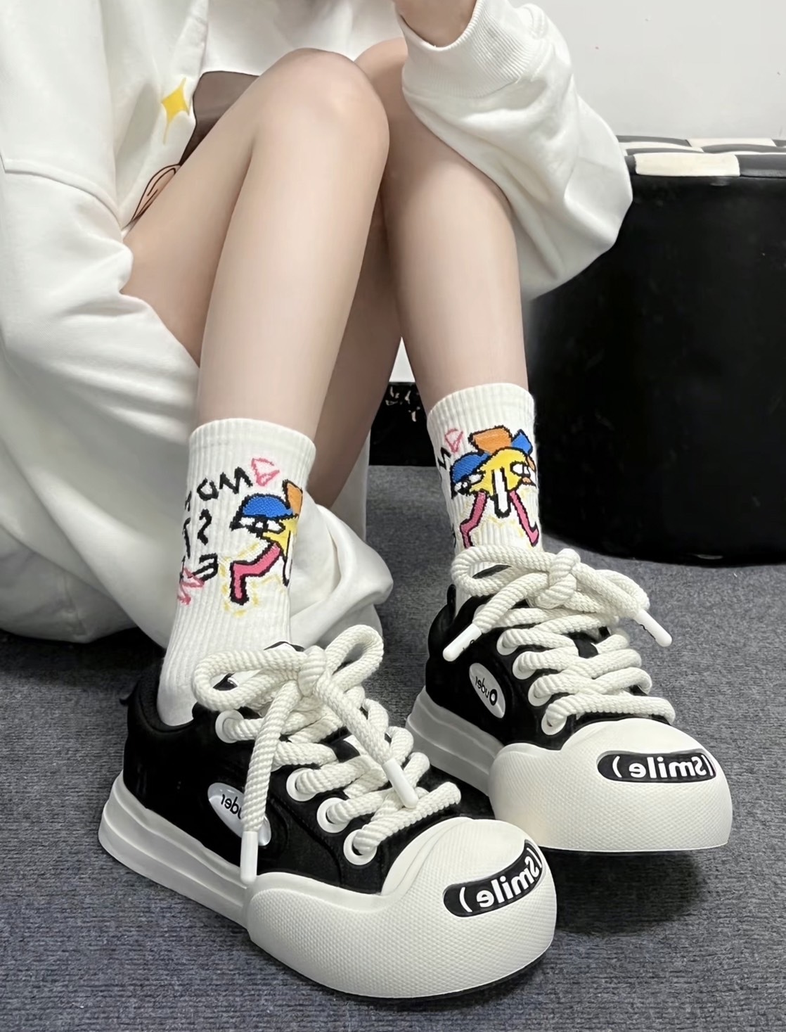 預購 Ouder "Smiler" 開口笑 大頭鞋 黑白藍 三款 經典款