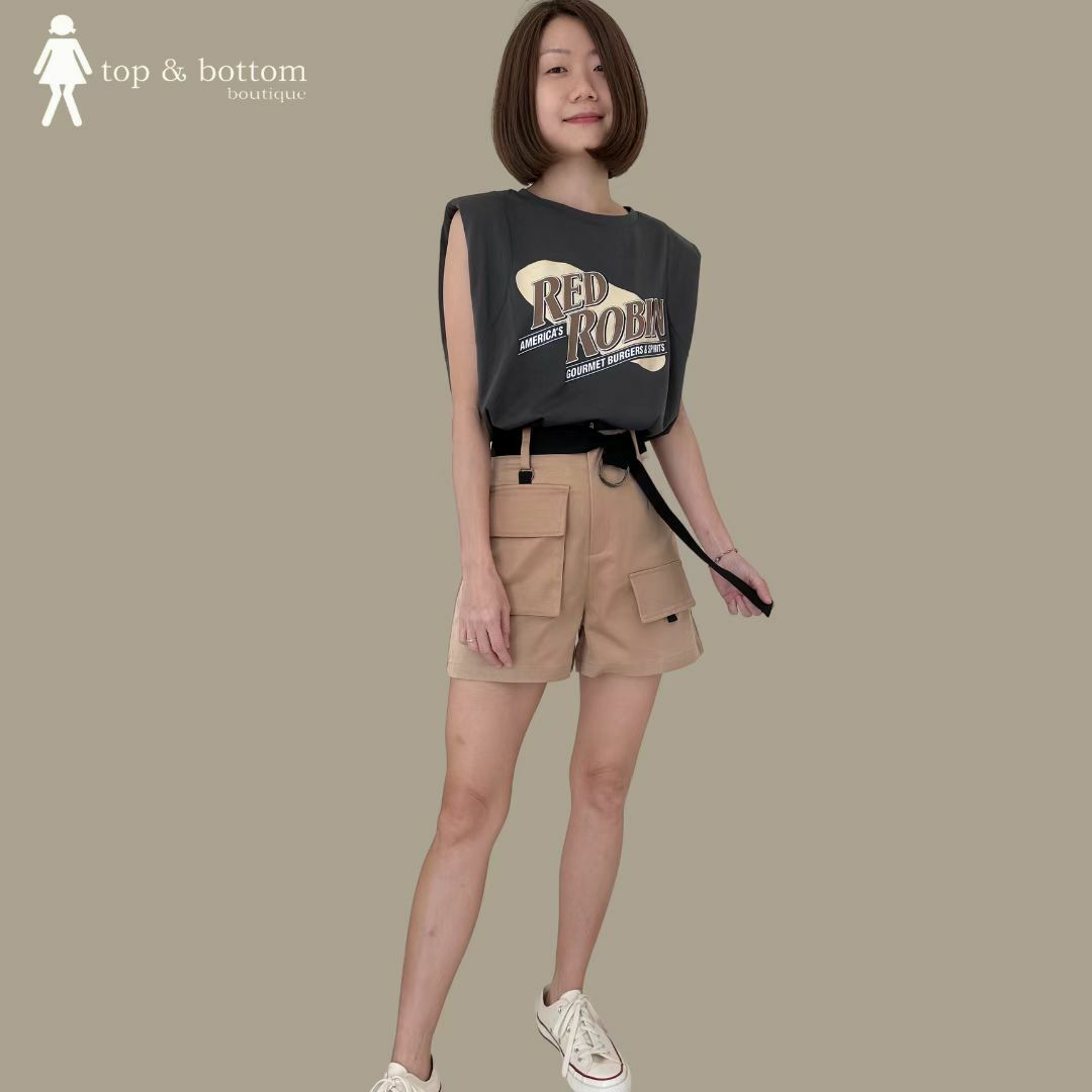 HIGH WAIST CARGO SHORTS