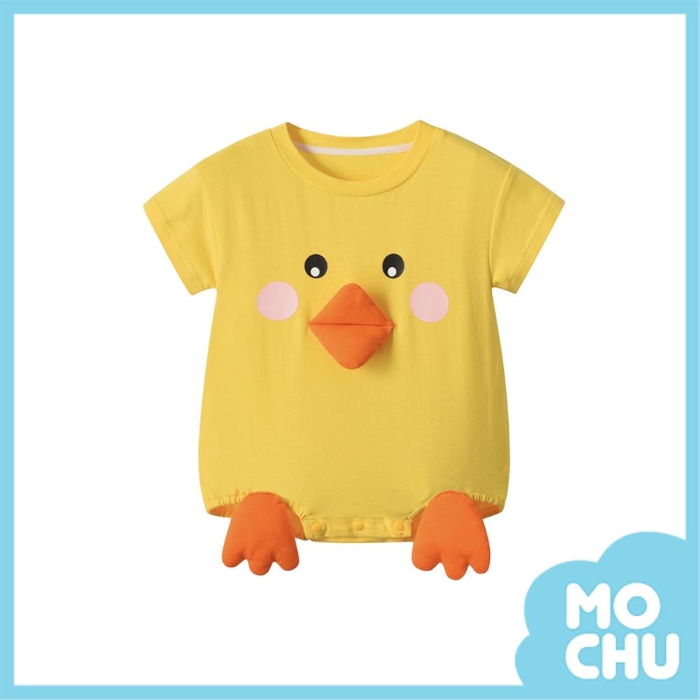 Ｑ萌立體小黃鴨短袖包屁衣