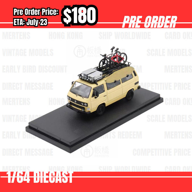 Pre Order-$180 Master 1:64 Volkswagen Type 2 T3 Carrera Bus B32 Yellow [OD06/06]