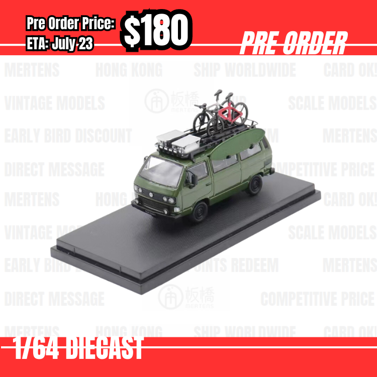 Pre Order-$180 Master 1:64 Volkswagen Type 2 T3 Carrera Bus B32 Green [OD06/06]