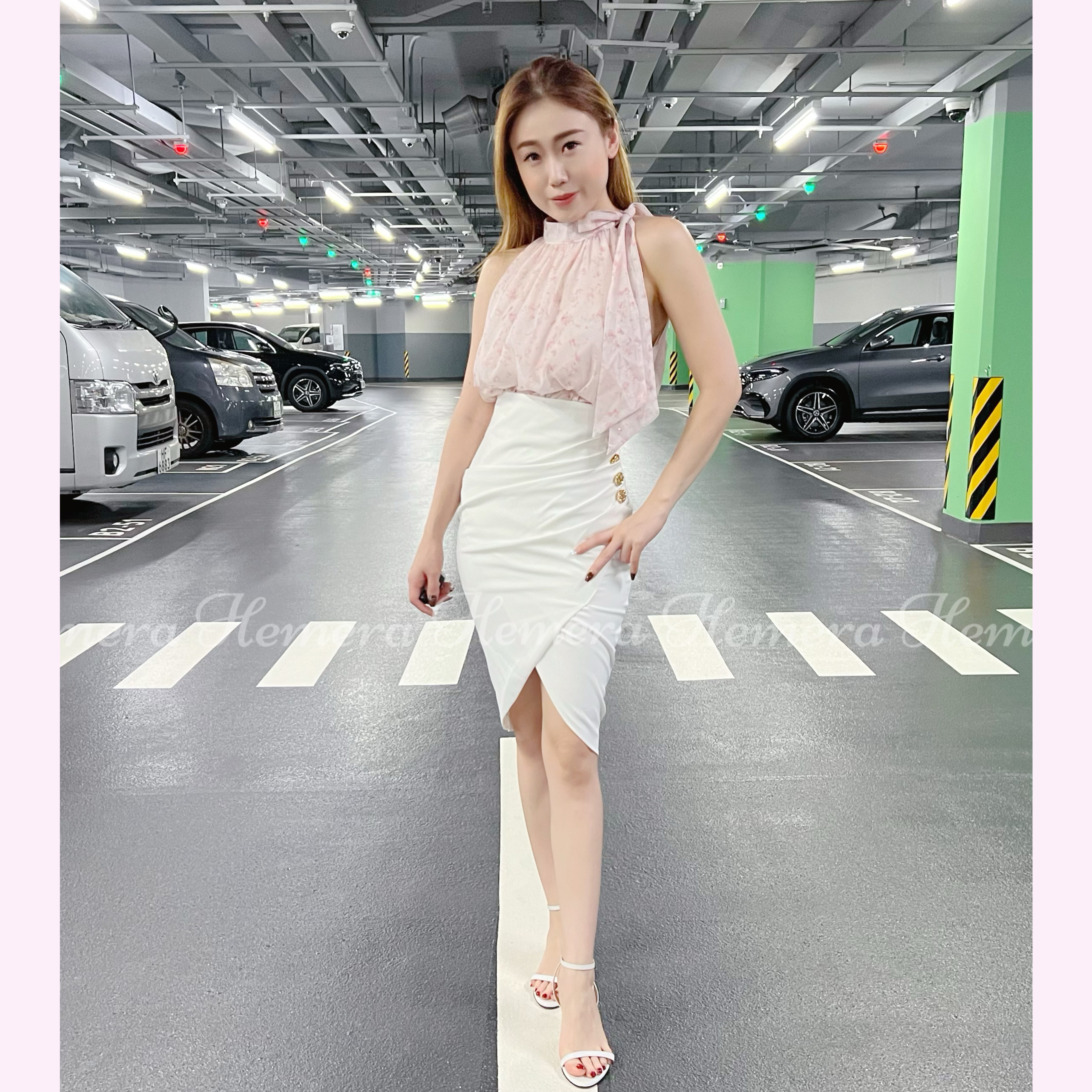 [寵粉限購] TP23W0601 碎花綁帶雪紡上衣