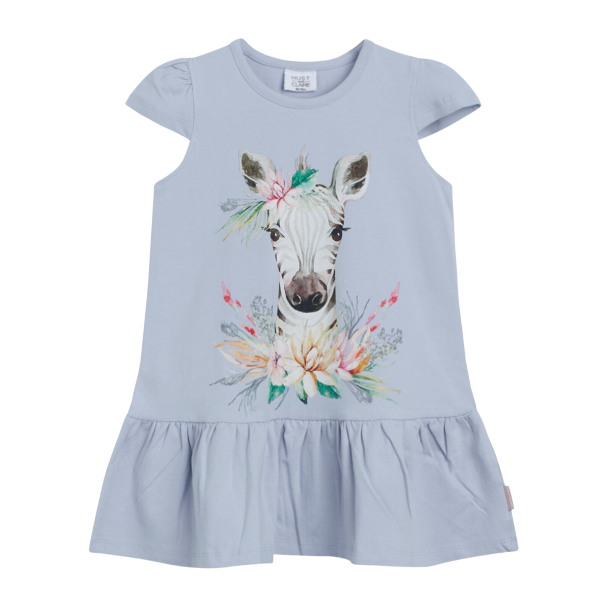 〖 Hust & Claire 〗粉藍花叢斑馬洋裝