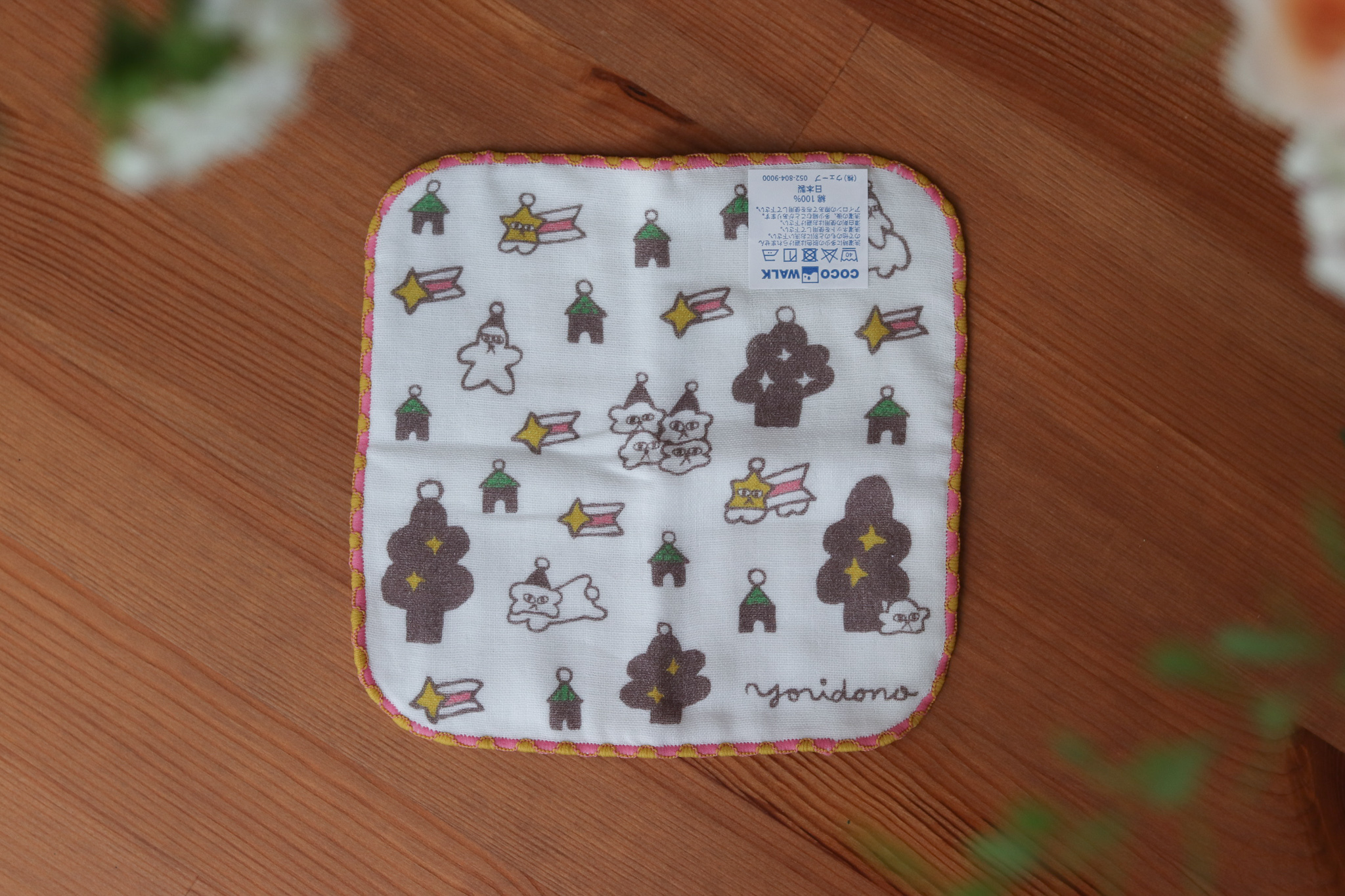 Coco Walk x yoridono聯名 white night 純棉 迷你手帕