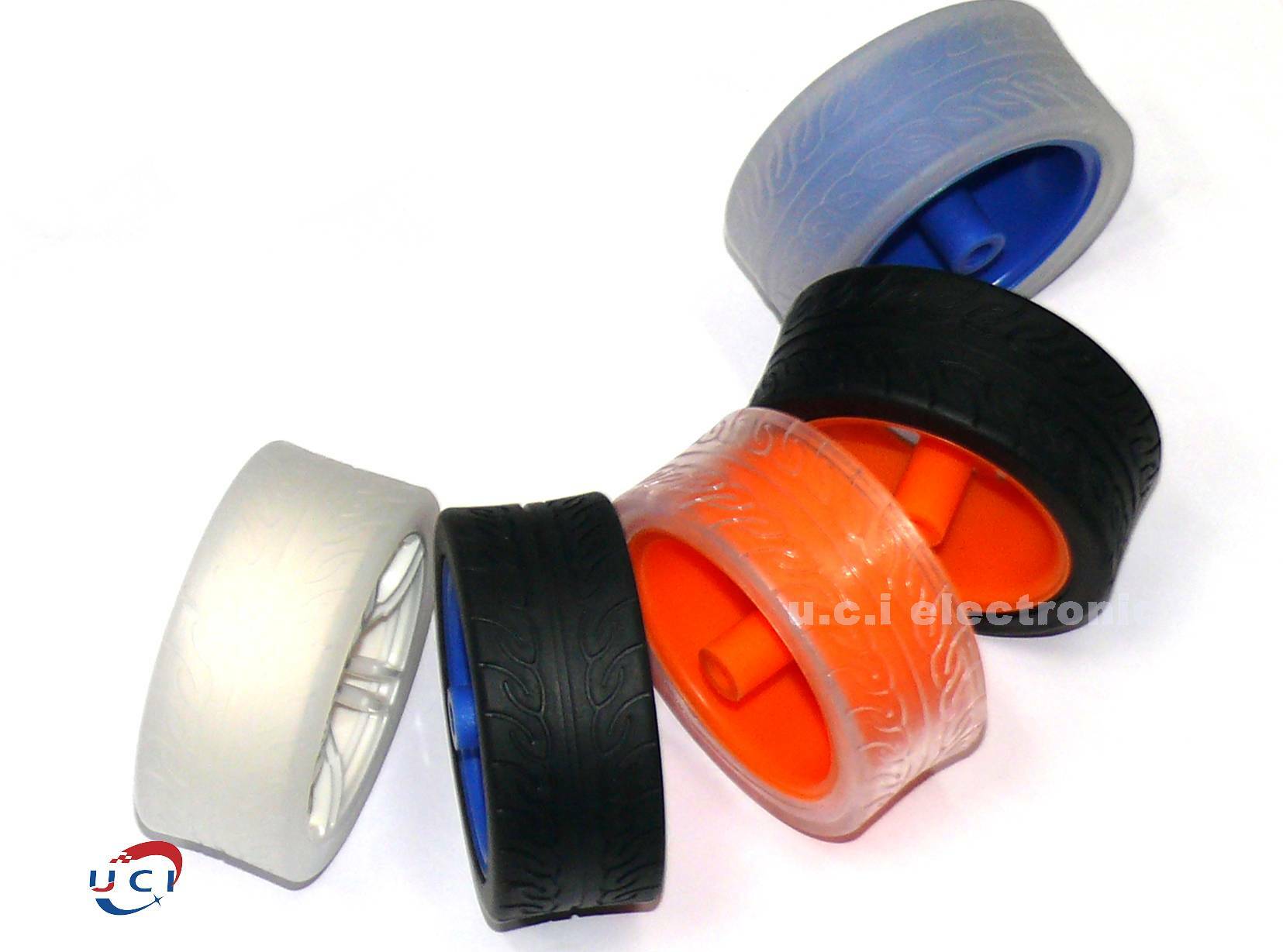 【UCI電子】 (中)  TT馬達輪胎 65*27mm 智能小車輪子 DIY配件輪子 模型橡膠車輪