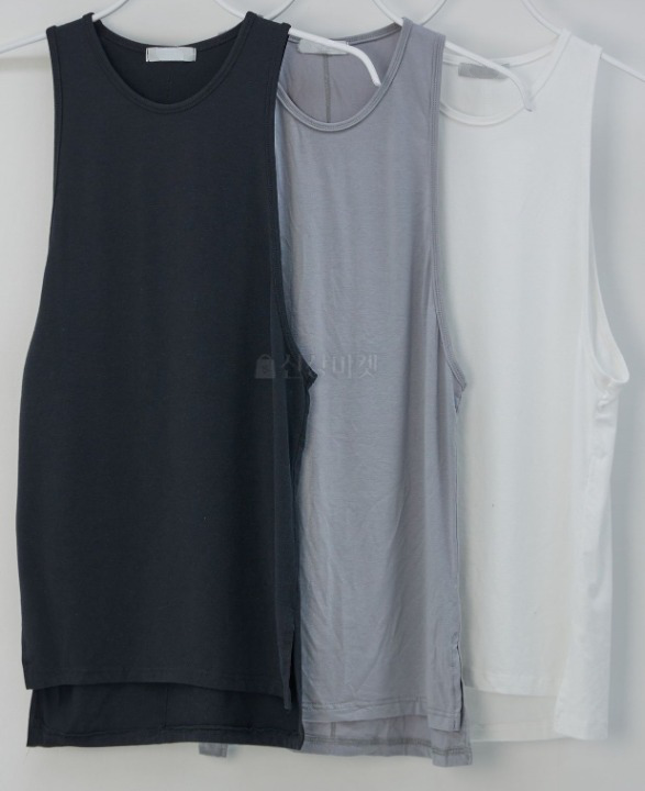 (韓國限時特價) 肌肉版型層疊式剪裁背心