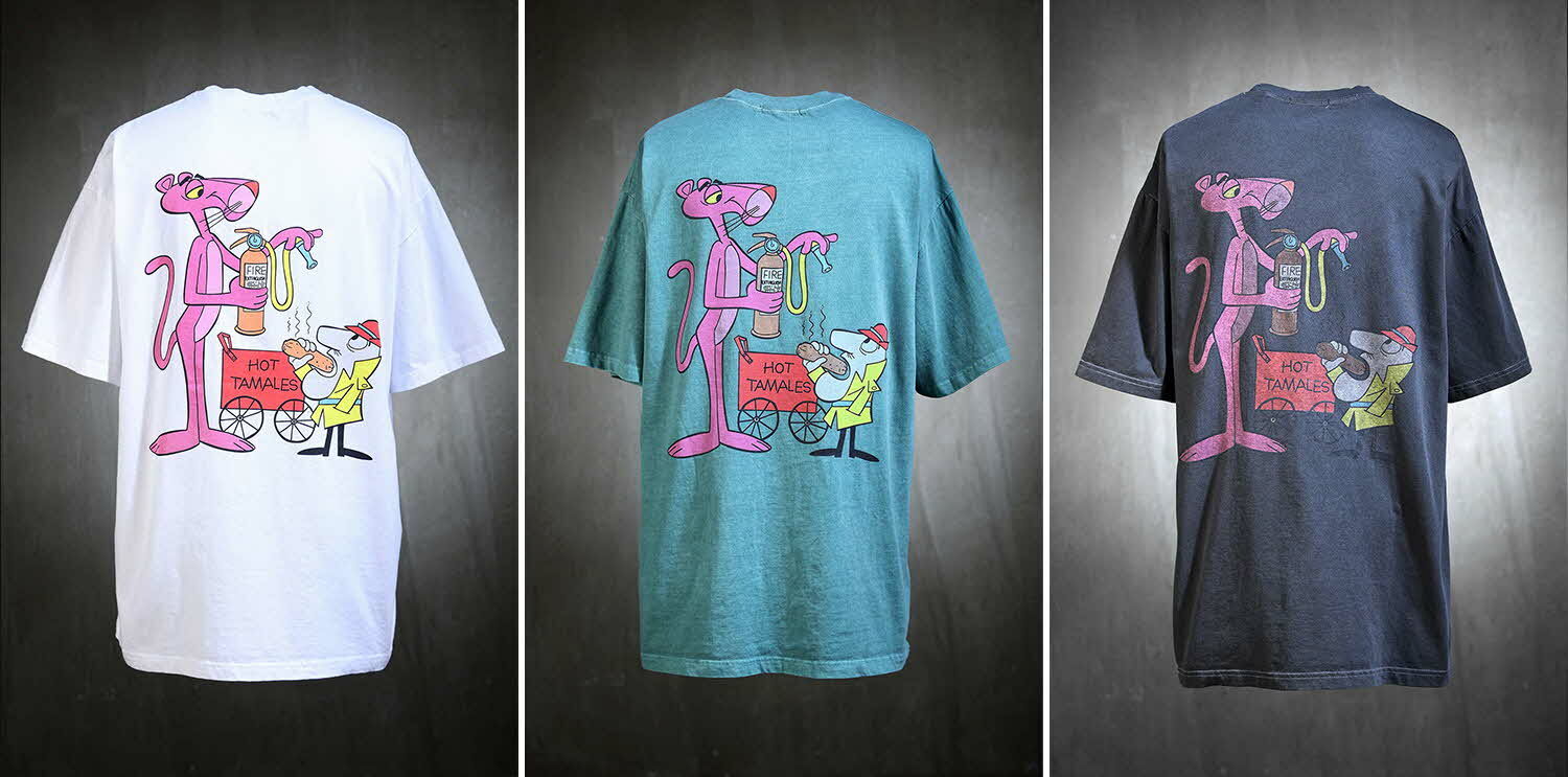 復古頑皮豹印花寬鬆短袖T恤