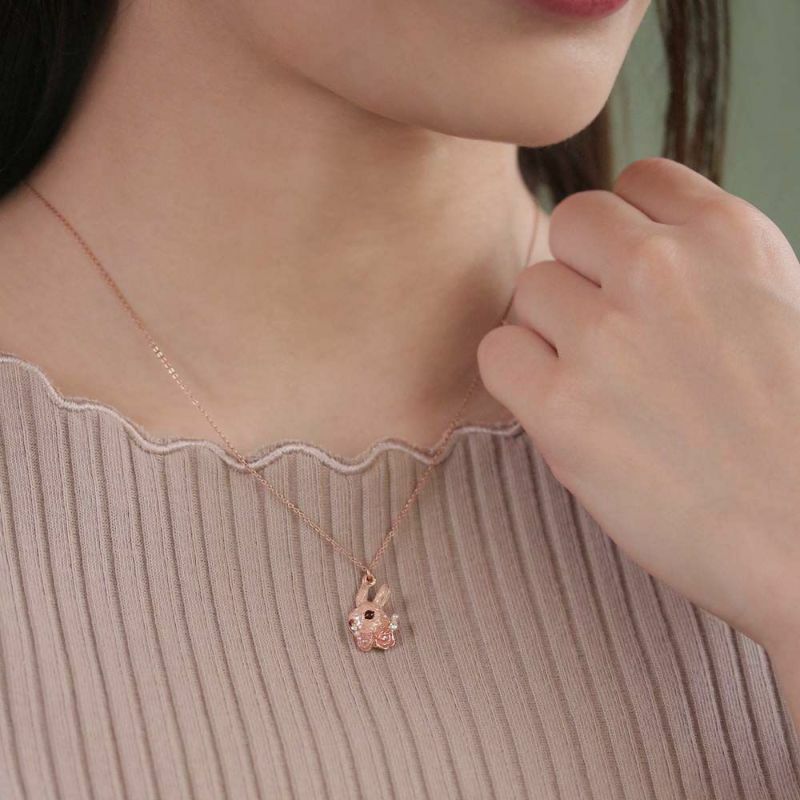 兔仔與玫瑰耳環/戒指/耳骨夾/髮夾/頸鏈