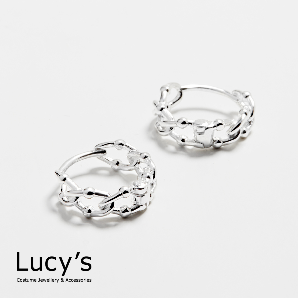 925純銀 馬蹄環 耳扣耳環 (100106)