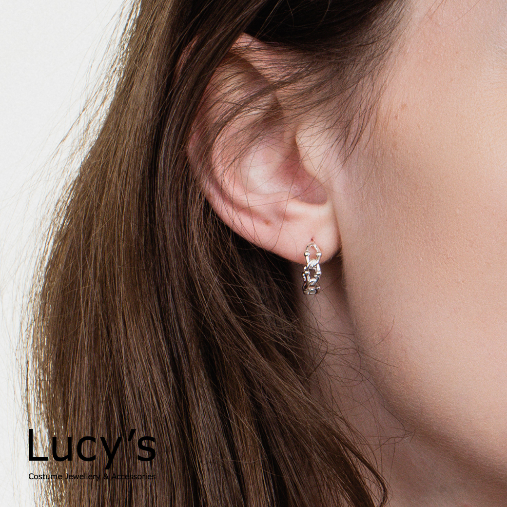 925純銀 馬蹄環 耳扣耳環 (100106)