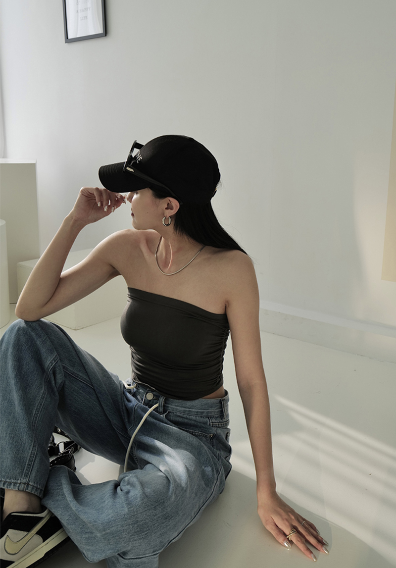 歐美側抽皺平口小可愛*4色