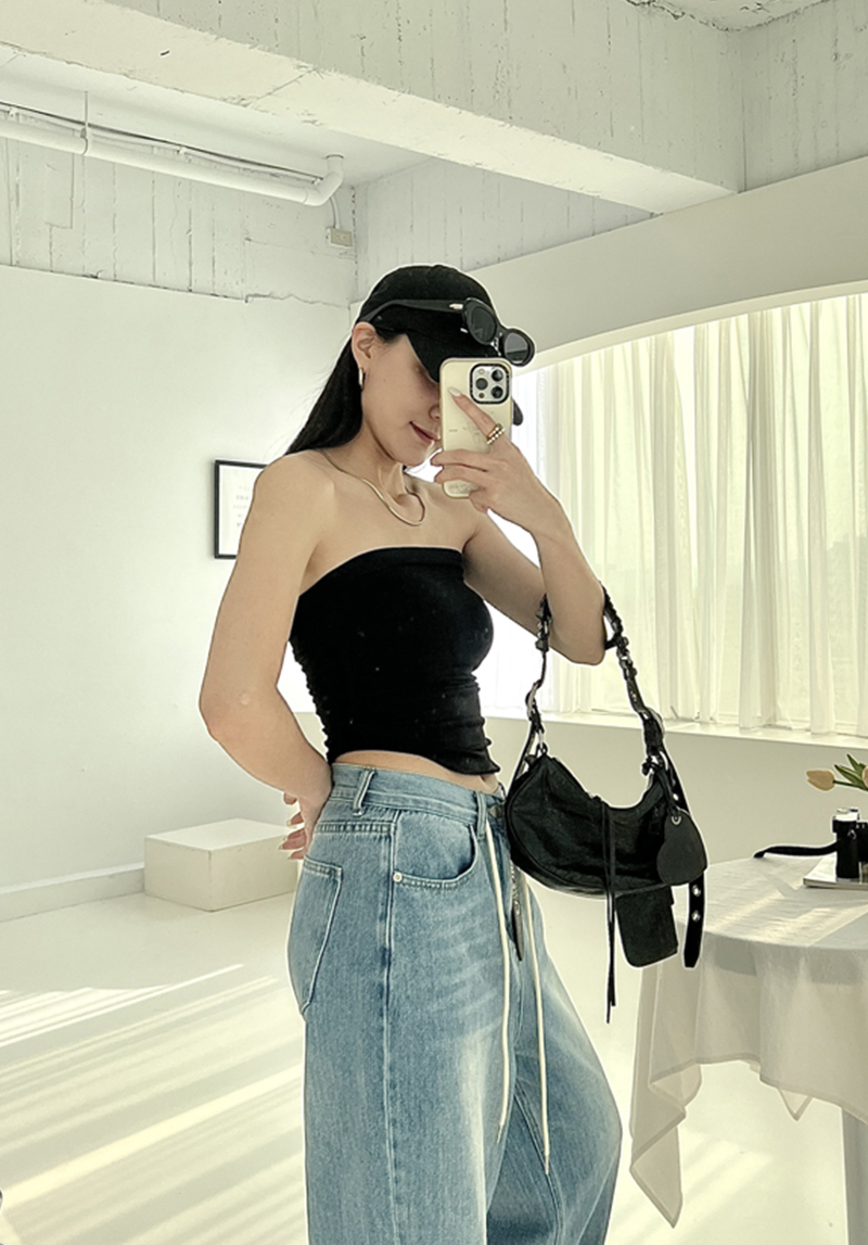 歐美側抽皺平口小可愛*4色