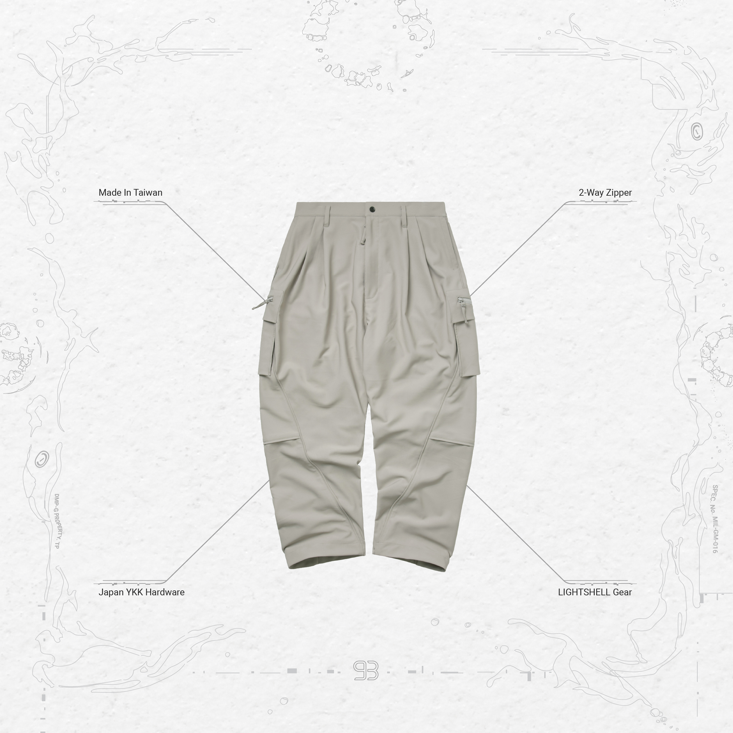 GOOPiMADE P-4S “Lightshell” 3D Torqued Pants - Ivory