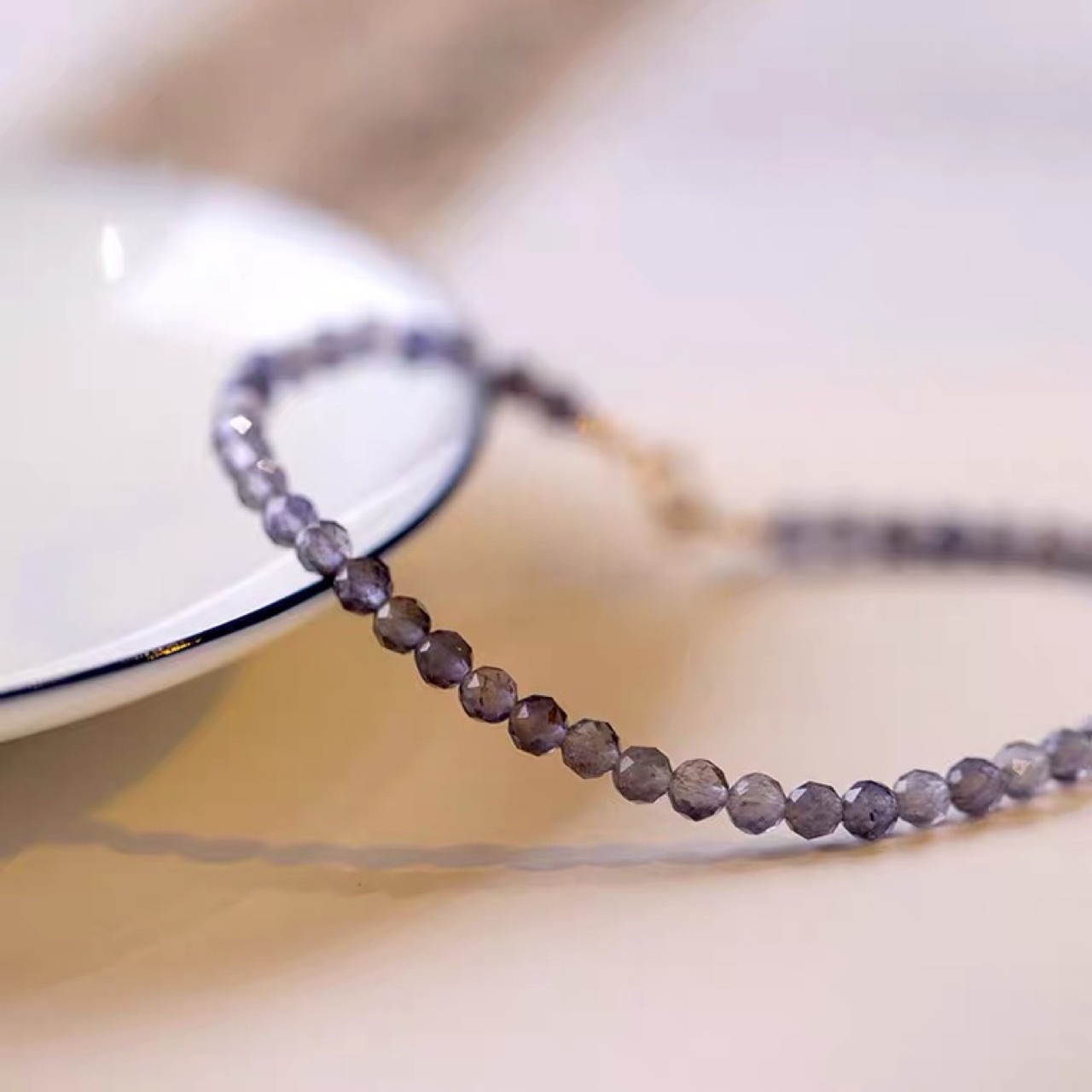 SIO Crystal希奧水晶】紫羅蘭-天然堇青石3mm切面款｜水晶能量手鍊