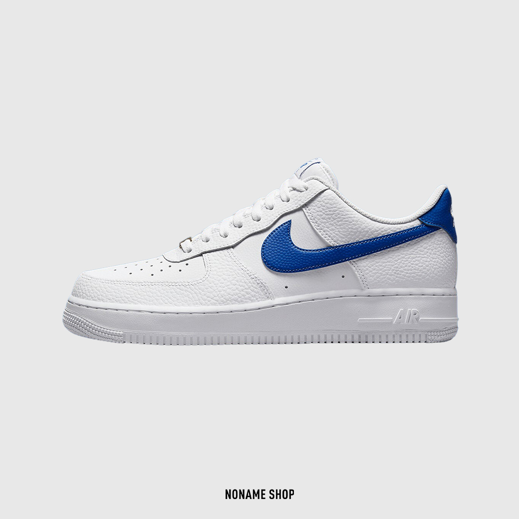 NIKE AIR FORCE 1 '07 AF1 荔枝皮 白底藍勾 (男款)