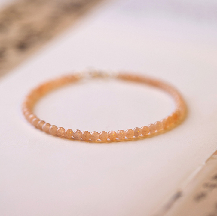 【向陽】太陽石/日光石3mm切面款水晶手鍊/水晶手串