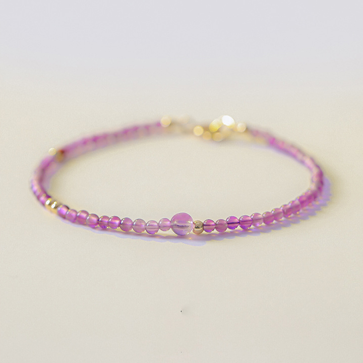 【紫氣東來】紫水晶2mm水晶手鍊/水晶手串