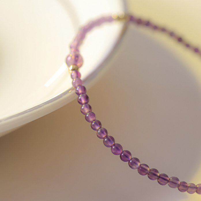 【紫氣東來】紫水晶2mm水晶手鍊/水晶手串