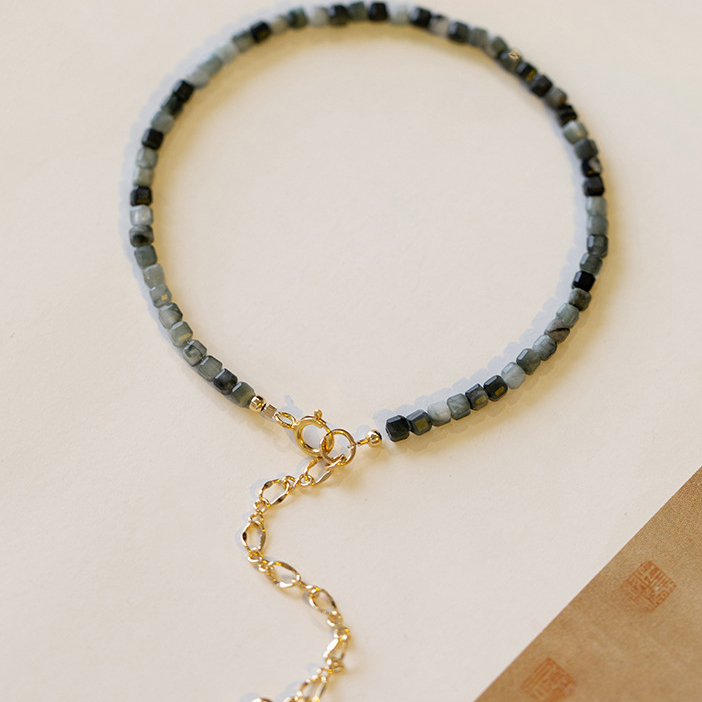 【孤勇者】天然鷹眼石2.5mm方糖水晶手鍊/水晶手串