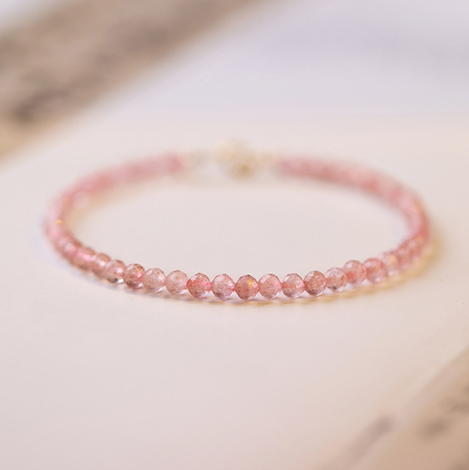 【朝朝暮暮】草莓晶3mm圓珠款