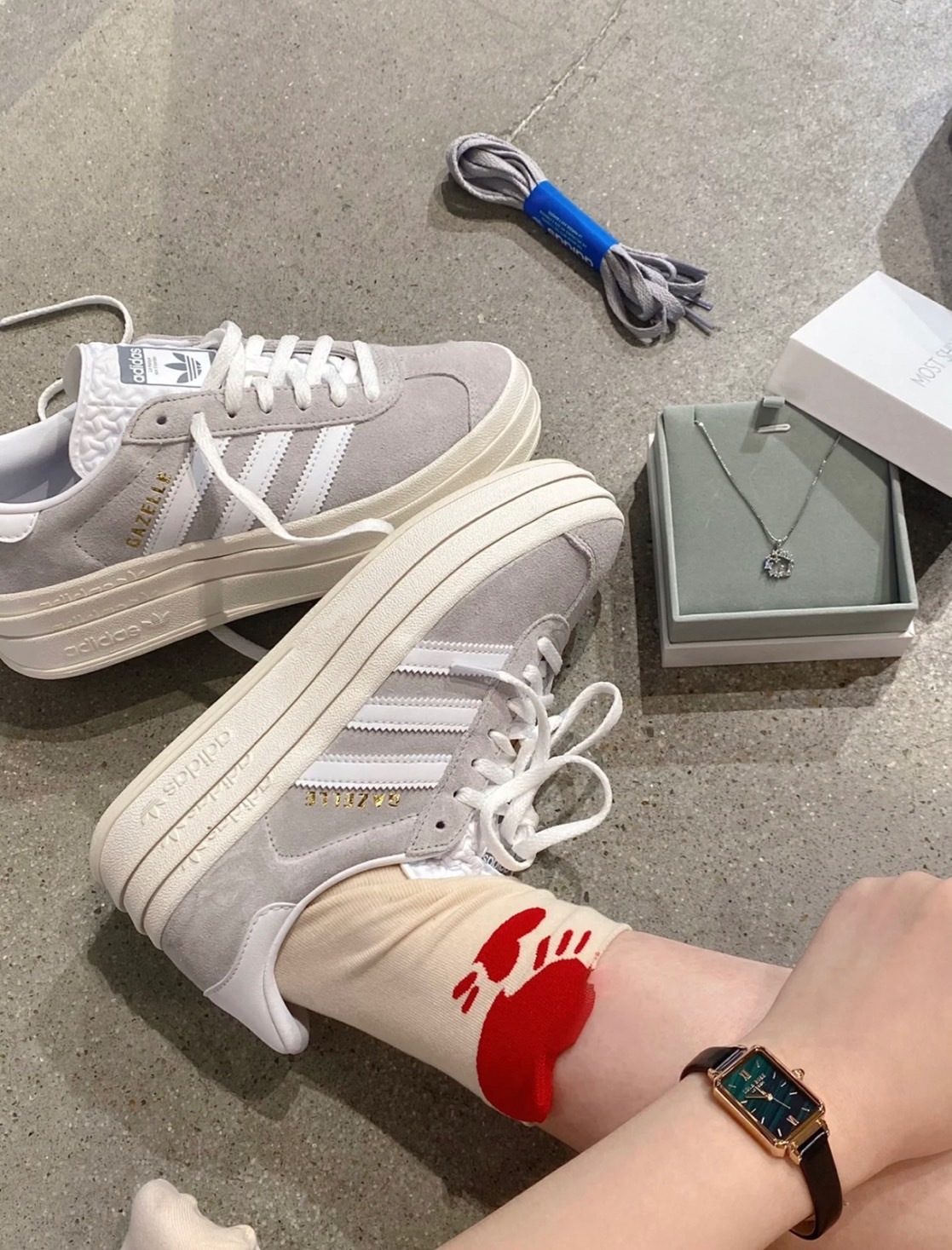 限時特價預購┃adidas GAZELLE BOLD 灰色 厚底 基本款 增高