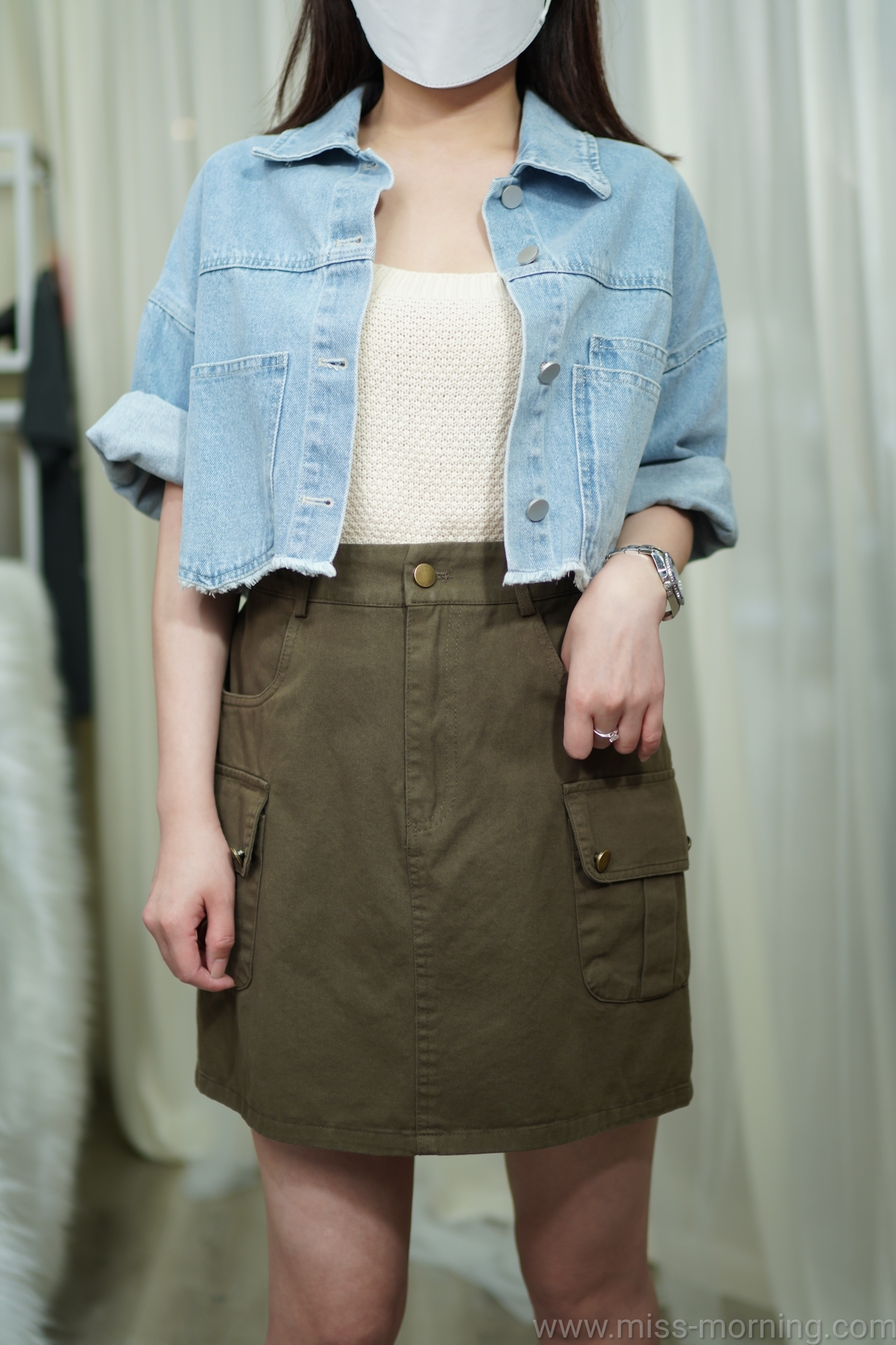 中袖百搭淺洗水牛外套(13243)