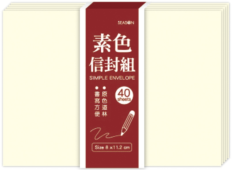 四季紙品 42K素色信封組  11.2*8cm【RA5042】