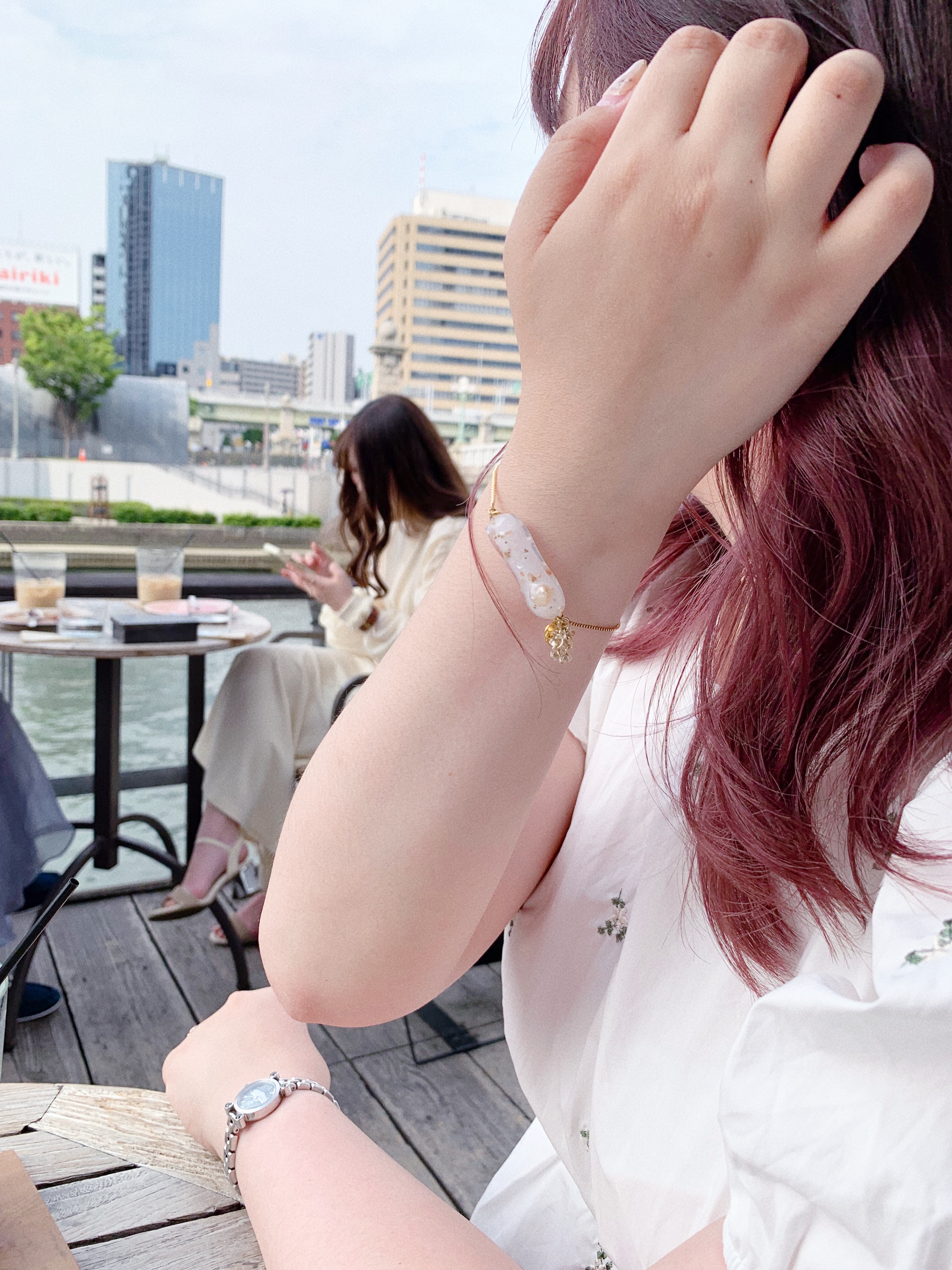 [手作家] 乾花淡水珠索繩手鏈