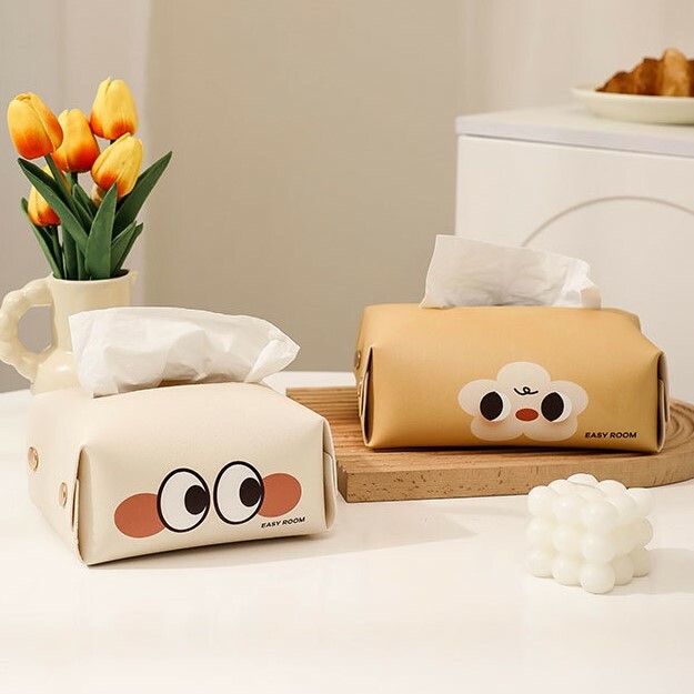 《2348》皮革可愛表情面紙套