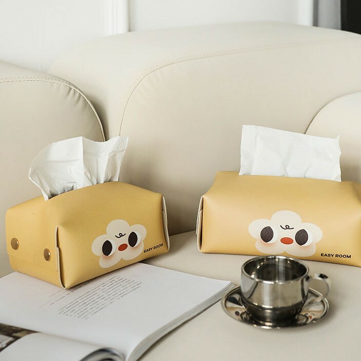 《2348》皮革可愛表情面紙套