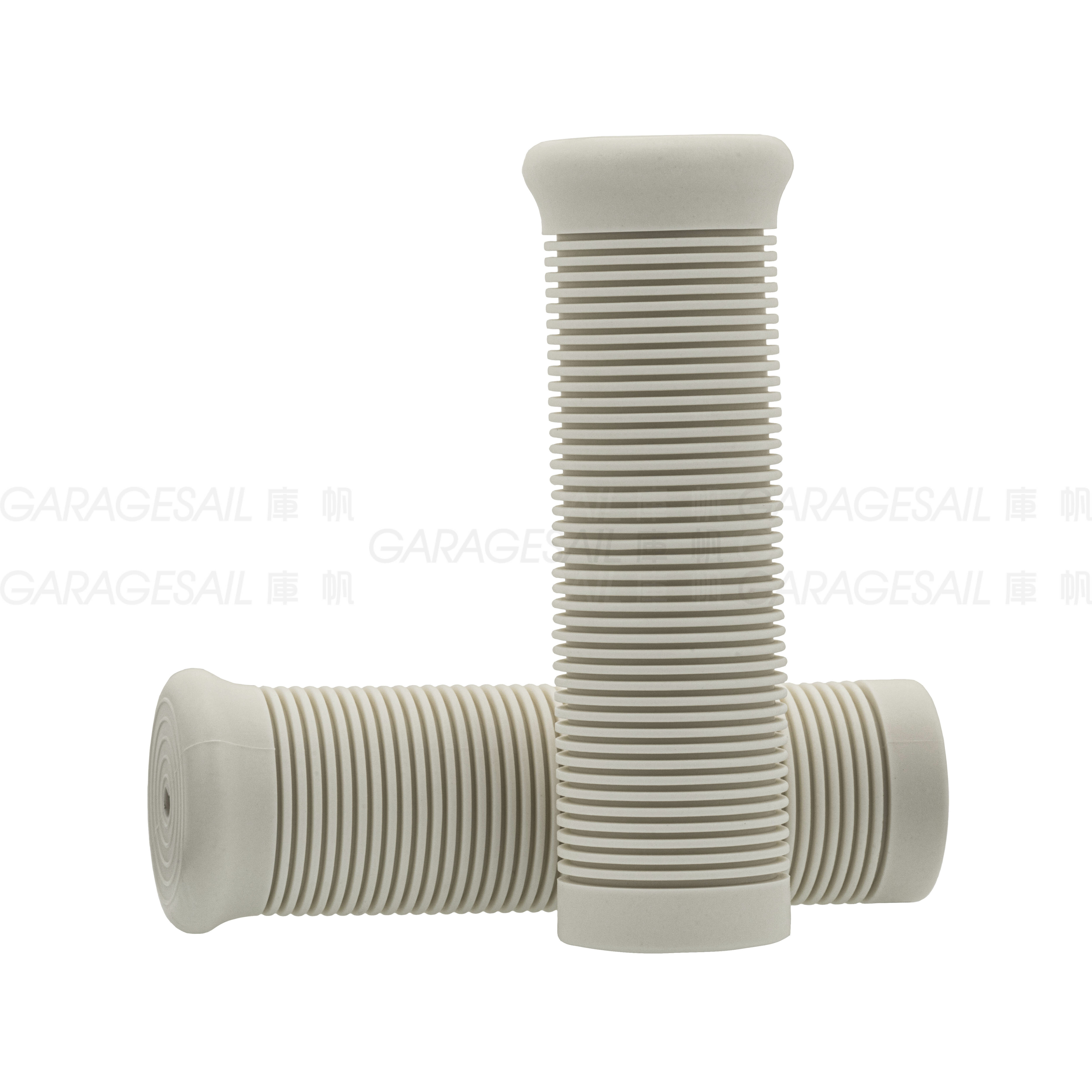 橡膠 握把套 橫條紋 - 白