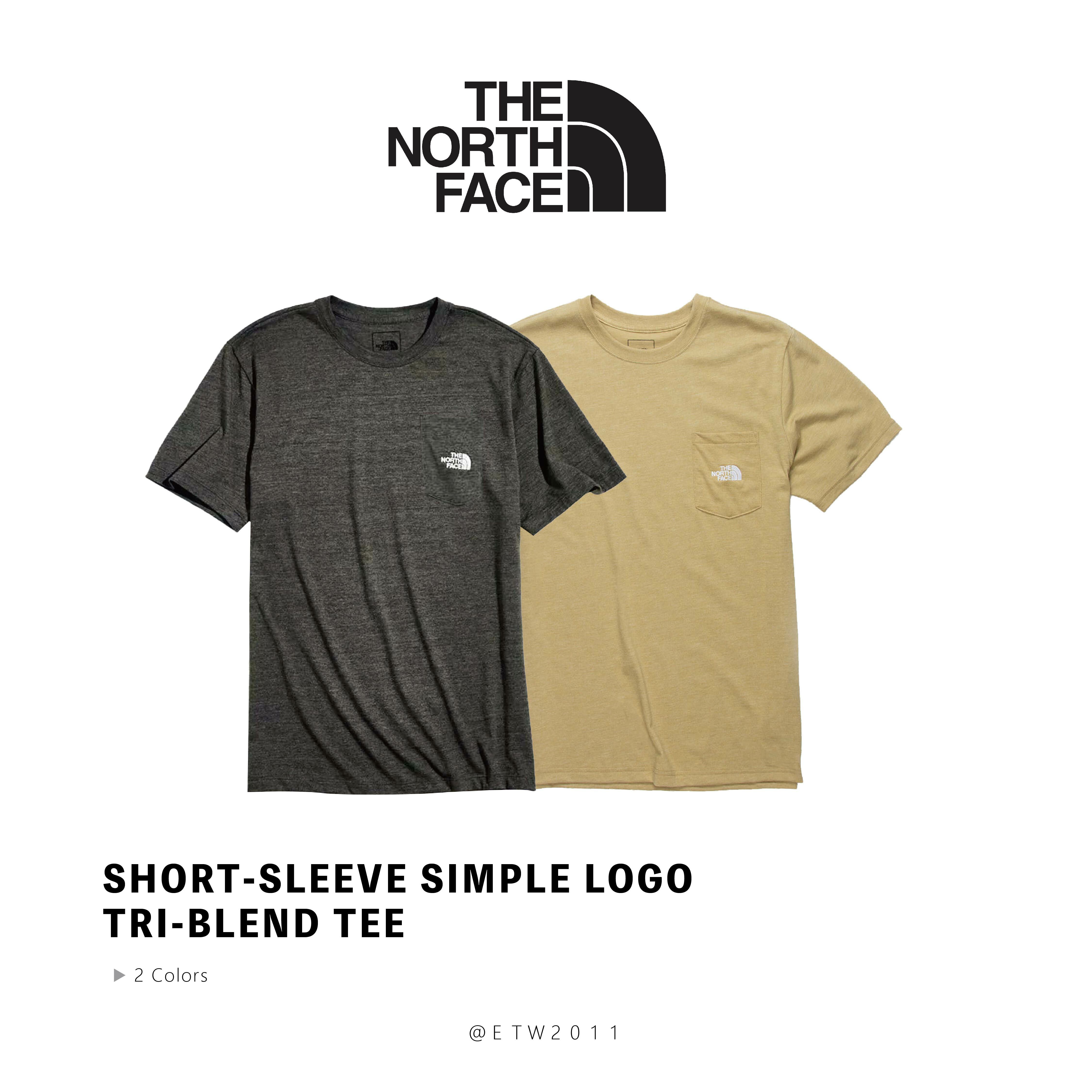 ☆ETW☆【EASY TO WEAR】The North Face Short-Sleeve Simple Logo Tri-Blend T 北臉 短T