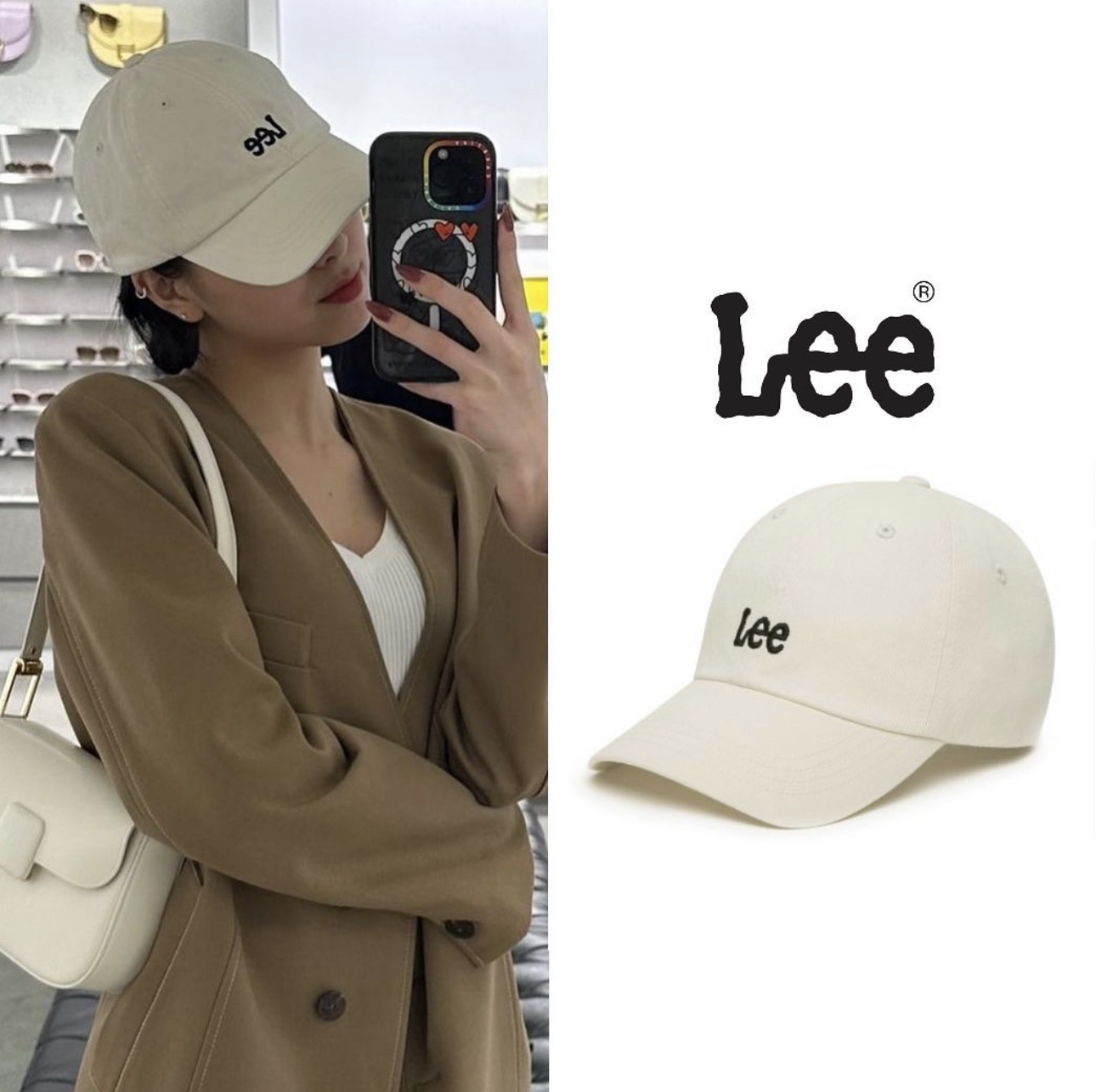 現貨特價  LEE 細LOGO黑色CAP帽-韓國斷貨王超顯細面WEARESEOUL.COM