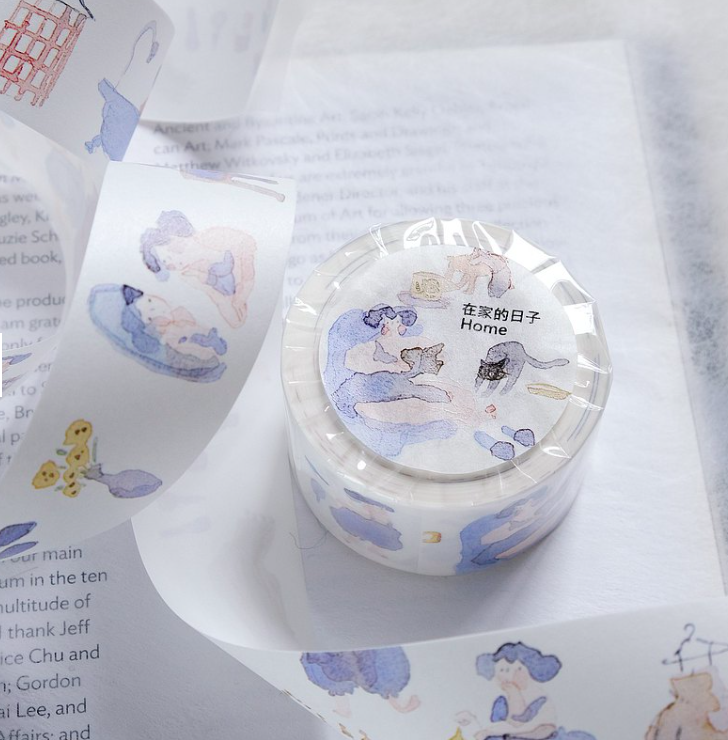 在家的日子 和紙膠帶 (3cm 帶離型紙)｜dodolulu