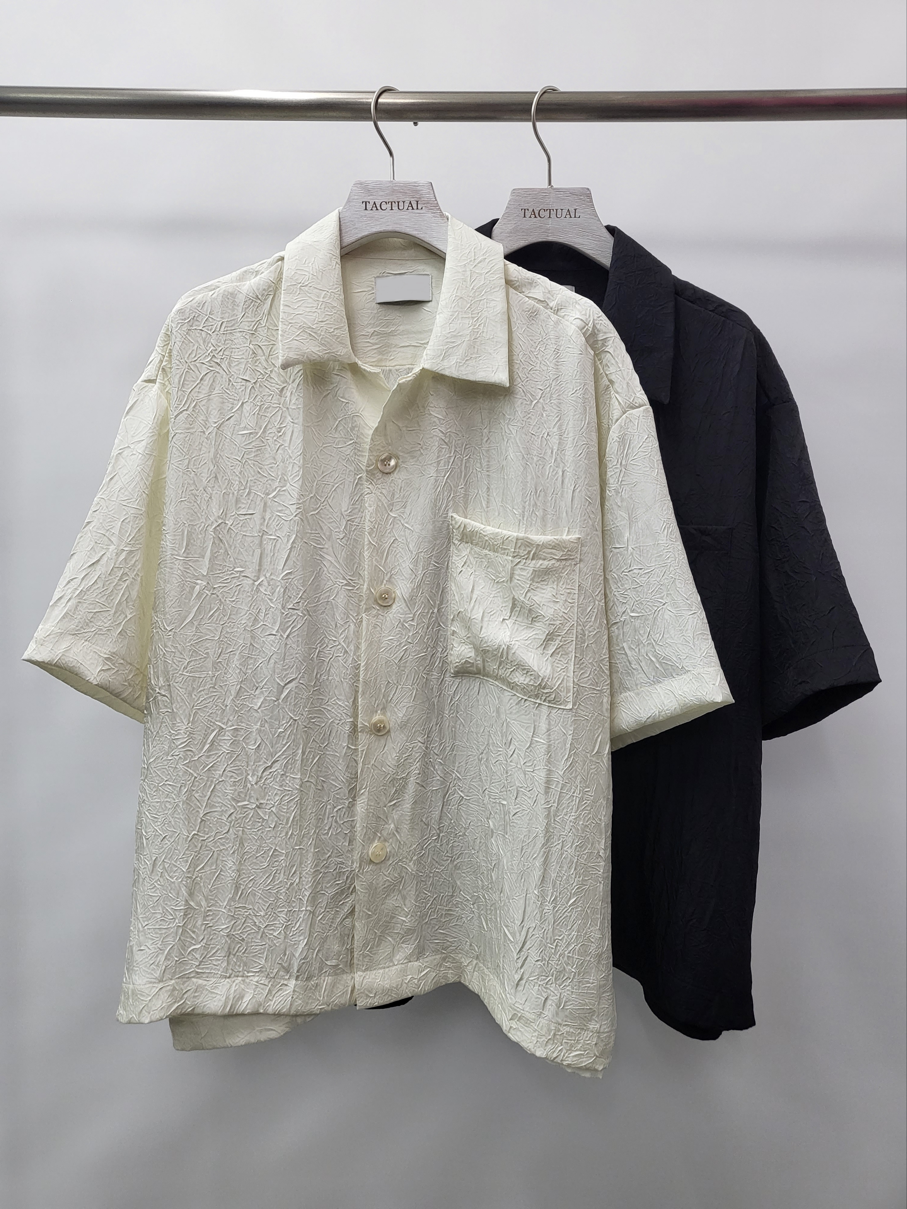 淨色皺布短袖恤衫 S2052