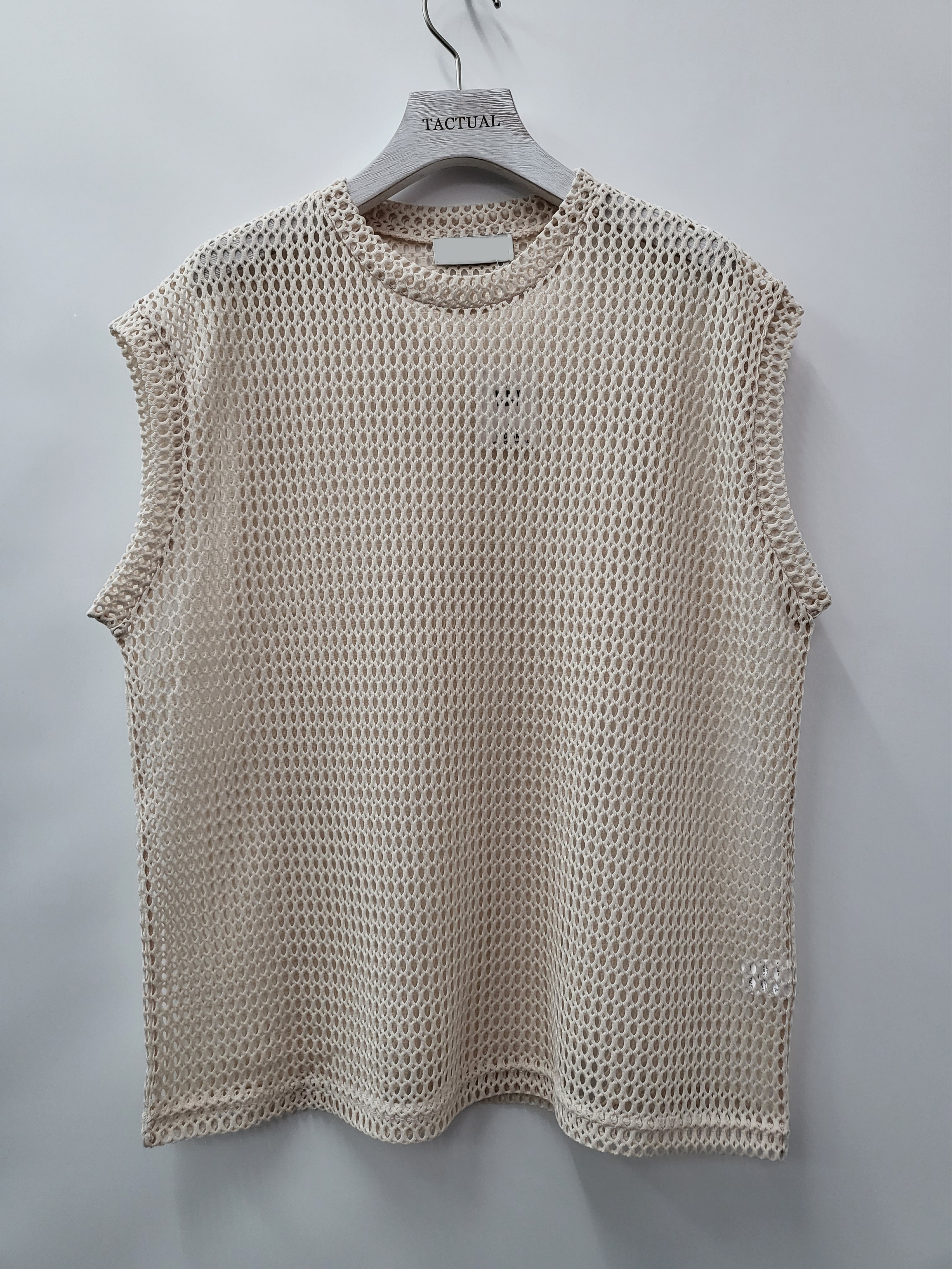 圓領網紋背心 V929