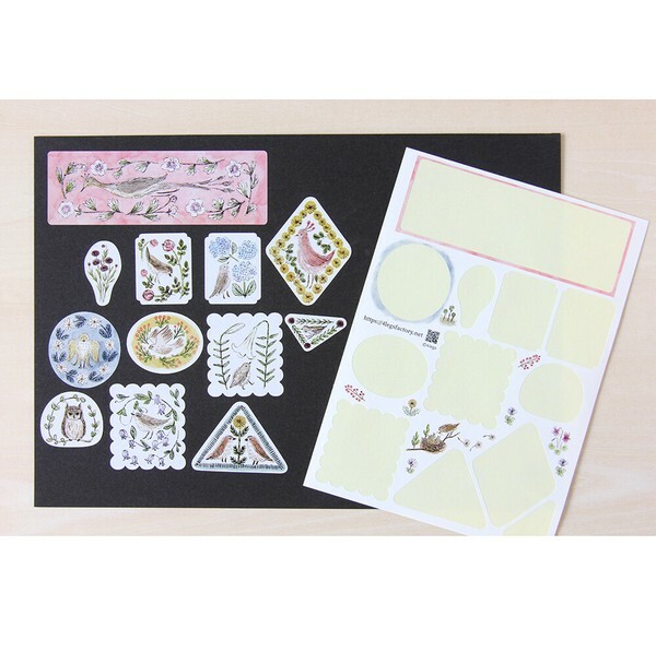 鳥兒 水彩插畫貼紙｜日本 4legs