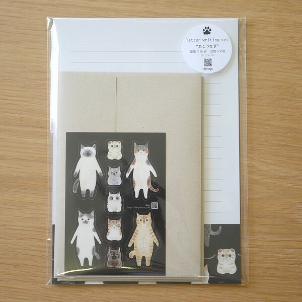 貓咪 信紙信封組（附貼紙）｜日本 4legs