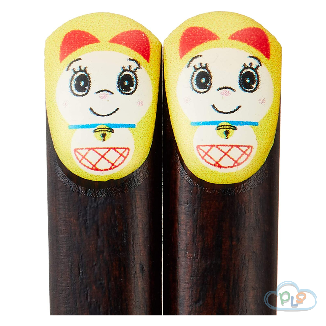 日本製 木筷子 230mm FACE 多啦美 黃色 #21168-1