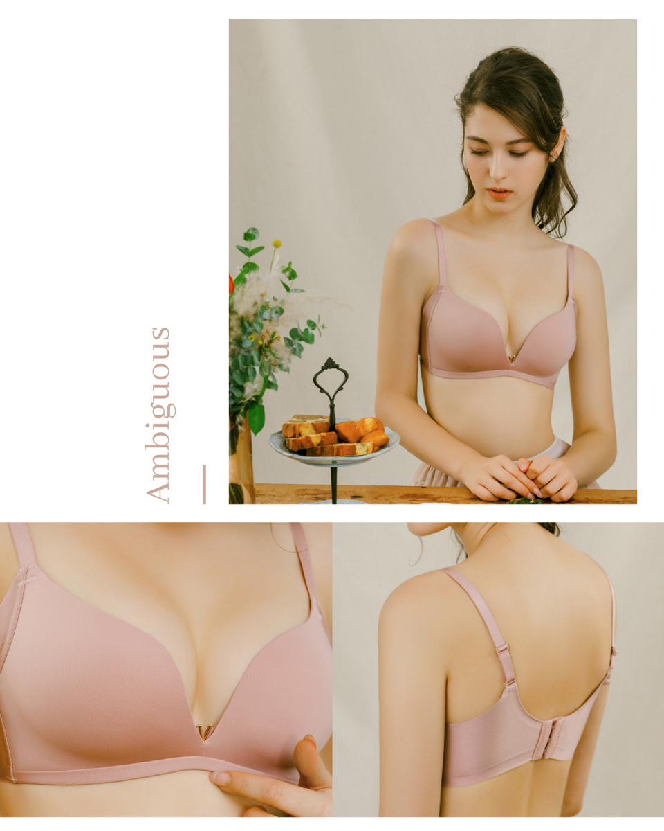 Olivia【曖昧系列-聖代冰淇淋戀人】甜到有剩!無鋼圈輕奢v綴飾裸感內衣